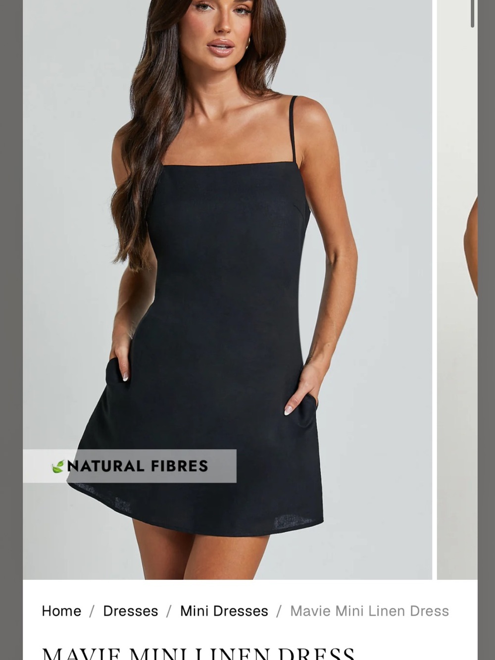 Showpo Black Square-Neck Spaghetti-Strap Mini Dress